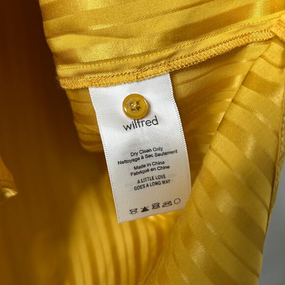 Aritzia Wilfred Zelie Silk Blend Button Up Tunic Shirt Size XXS Yellow - Picture 7 of 10